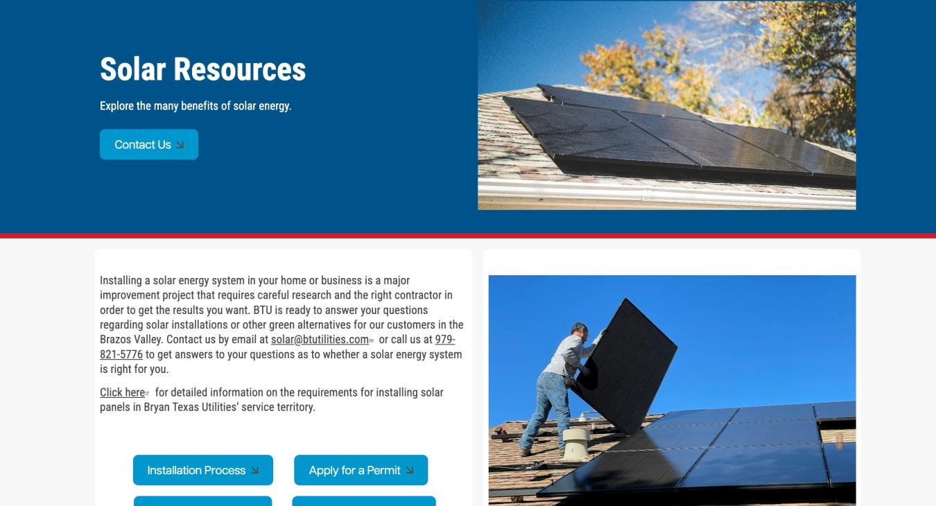 Bryan Texas Utilities - Solar Resources