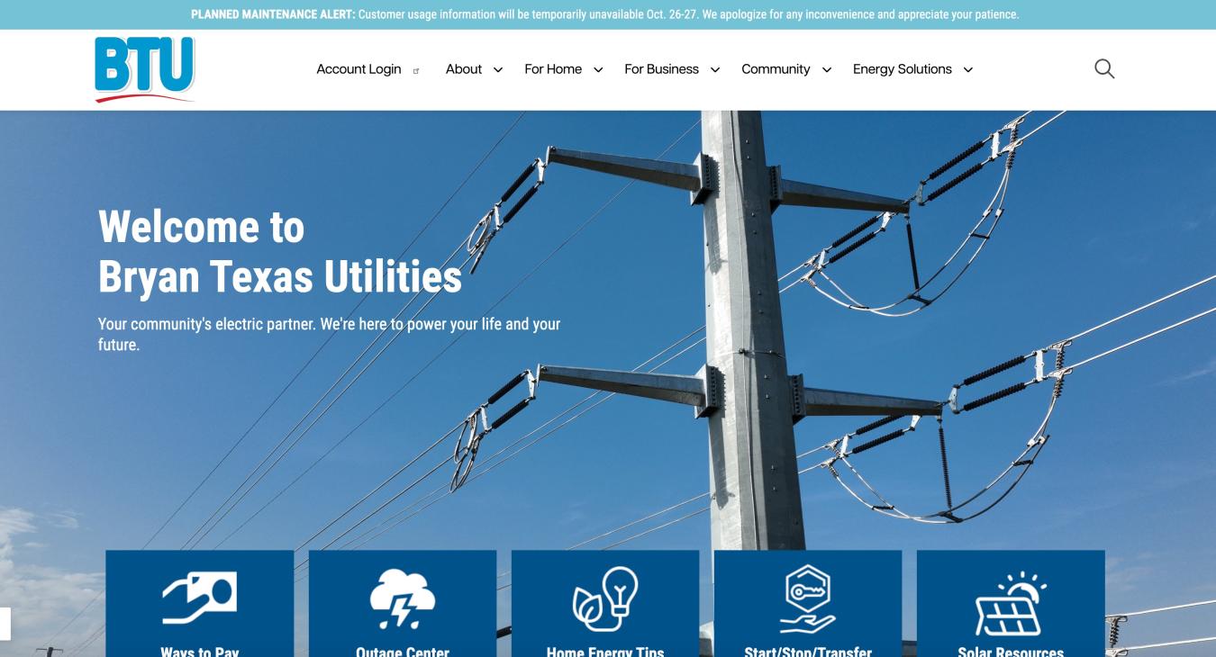 Bryan Texas Utilities - Homepage