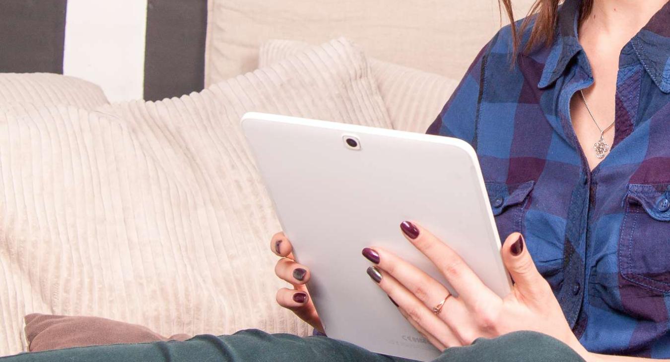 Woman holding tablet